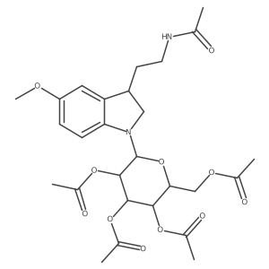 Decarboxalate 5-Methoxy(indolin-1-yl)-6-(acetoxymethyl) Melatonin Glucuronide Triacetate Structure