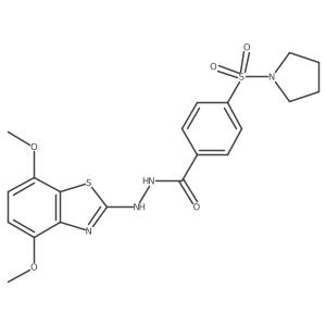 N'-(4,7-dimethoxybenzo[d]thiazol-2-yl)-4-(pyrrolidin-1-ylsulfonyl)benzohydrazide结构式