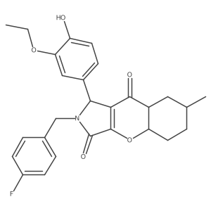 1-(3-ethoxy-4-hydroxyphenyl)-2-[(4-fluorophenyl)methyl]-7-methyl-4a,5,6,7,8,8a-hexahydro-1H-chromeno[2,3-c]pyrrole-3,9-dione Structure