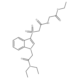ethyl 2-(2-((1-(2-(diethylamino)-2-oxoethyl)-1H-indol-3-yl)sulfonyl)acetamido)acetate Structure