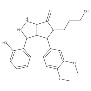 4-(3,4-Dimethoxyphenyl)-3-(2-hydroxyphenyl)-5-(3-hydroxypropyl)-1,2,3,3a,4,6a-hexahydropyrrolo[3,4-c]pyrazol-6-one结构式
