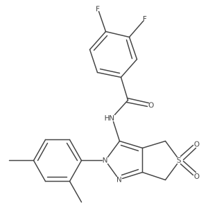 N-(2-(2,4-dimethylphenyl)-5,5-dioxido-4,6-dihydro-2H-thieno[3,4-c]pyrazol-3-yl)-3,4-difluorobenzamide Structure