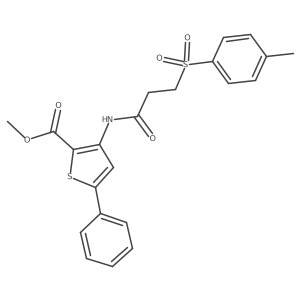 Methyl 5-phenyl-3-(3-tosylpropanamido)thiophene-2-carboxylate结构式