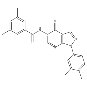 N-(1-(3,4-dimethylphenyl)-4-oxo-1H-pyrazolo[3,4-d]pyrimidin-5(4H)-yl)-3,5-dimethylbenzamide结构式