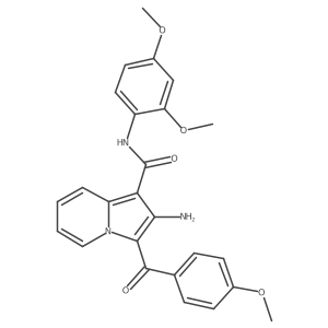 2-amino-N-(2,4-dimethoxyphenyl)-3-(4-methoxybenzoyl)indolizine-1-carboxamide结构式