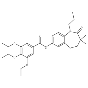 N-(3,3-dimethyl-4-oxo-5-propyl-2,3,4,5-tetrahydrobenzo[b][1,4]oxazepin-8-yl)-3,4,5-triethoxybenzamide结构式