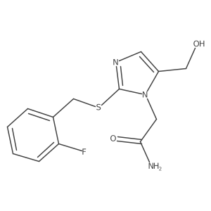 2-(2-((2-fluorobenzyl)thio)-5-(hydroxymethyl)-1H-imidazol-1-yl)acetamide结构式