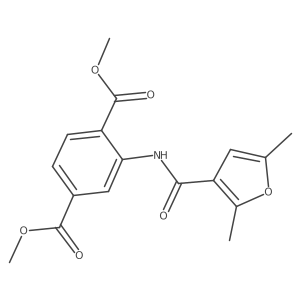 Dimethyl 2-(2,5-dimethylfuran-3-carboxamido)terephthalate结构式