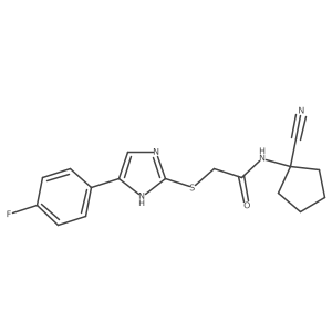 N-(1-cyanocyclopentyl)-2-{[4-(4-fluorophenyl)-1H-imidazol-2-yl]sulfanyl}acetamide结构式