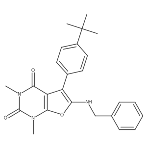 6-(benzylamino)-5-(4-(tert-butyl)phenyl)-1,3-dimethylfuro[2,3-d]pyrimidine-2,4(1H,3H)-dione结构式