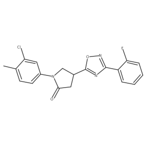 1-(3-Chloro-4-methylphenyl)-4-[3-(2-fluorophenyl)-1,2,4-oxadiazol-5-yl]pyrrolidin-2-one Structure