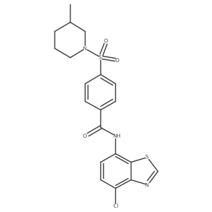 N-(4-chlorobenzo[d]thiazol-7-yl)-4-((3-methylpiperidin-1-yl)sulfonyl)benzamide结构式