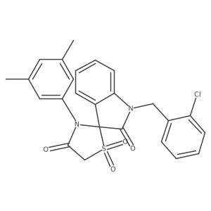 1-(2-Chlorobenzyl)-3'-(3,5-dimethylphenyl)spiro[indoline-3,2'-thiazolidine]-2,4'-dione 1',1'-dioxide结构式
