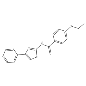 4-(ethylthio)-N-(4-(pyridin-4-yl)thiazol-2-yl)benzamide结构式