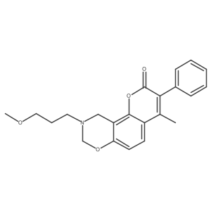 9-(3-methoxypropyl)-4-methyl-3-phenyl-9,10-dihydrochromeno[8,7-e][1,3]oxazin-2(8H)-one结构式