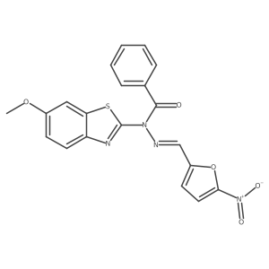 (E)-N-(6-methoxybenzo[d]thiazol-2-yl)-N'-((5-nitrofuran-2-yl)methylene)benzohydrazide Structure