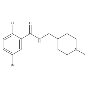5-bromo-2-chloro-N-((1-methylpiperidin-4-yl)methyl)benzamide结构式