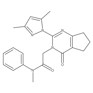 2-(2-(3,5-dimethyl-1H-pyrazol-1-yl)-4-oxo-4,5,6,7-tetrahydro-3H-cyclopenta[d]pyrimidin-3-yl)-N-methyl-N-phenylacetamide结构式