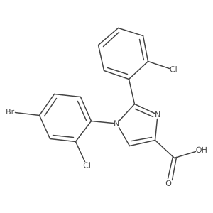 1-(4-bromo-2-chlorophenyl)-2-(2-chlorophenyl)-1H-imidazole-4-carboxylic acid结构式