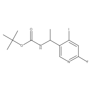[1-(6-Fluoro-4-iodo-pyridin-3-yl)-ethyl]-carbamic acid tert-butyl ester Structure