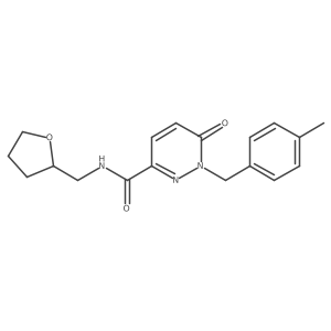1-(4-methylbenzyl)-6-oxo-N-((tetrahydrofuran-2-yl)methyl)-1,6-dihydropyridazine-3-carboxamide结构式