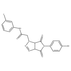 2-(5-(4-bromophenyl)-4,6-dioxo-4,5,6,6a-tetrahydropyrrolo[3,4-d][1,2,3]triazol-1(3aH)-yl)-N-(3-fluorophenyl)acetamide结构式