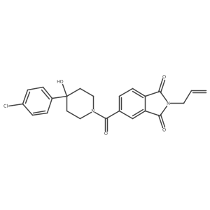 C=CCN1C(=O)c2ccc(C(=O)N3CCC(O)(c4ccc(Cl)cc4)CC3)cc2C1=O结构式