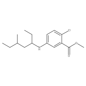 Benzoic acid, 2-chloro-5-[(1-ethyl-3-methylpentyl)amino]-, methyl ester结构式