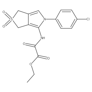 ethyl 2-((5-(4-chlorophenyl)-2,2-dioxido-3,5-dihydro-1H-thieno[3,4-c]pyrrol-4-yl)amino)-2-oxoacetate结构式