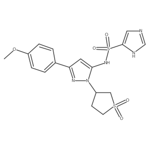 N-(1-(1,1-dioxidotetrahydrothiophen-3-yl)-3-(4-methoxyphenyl)-1H-pyrazol-5-yl)-1H-imidazole-4-sulfonamide Structure
