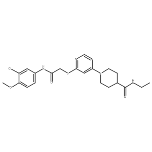 1-[6-({[(3-chloro-4-methoxyphenyl)carbamoyl]methyl}sulfanyl)pyrimidin-4-yl]-N-ethylpiperidine-4-carboxamide Structure