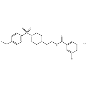 3-bromo-N-(2-(4-((4-methoxyphenyl)sulfonyl)piperazin-1-yl)ethyl)benzamide hydrochloride结构式