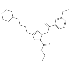 Ethyl 1-[2-(3-methoxyphenyl)-2-oxoethyl]-3-[3-(1-piperidinyl)propoxy]-1H-pyrazole-5-carboxylate Structure