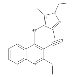 4-[(1-Ethyl-3,5-dimethyl-1H-pyrazol-4-yl)amino]-2-(methylthio)-3-quinolinecarbonitrile结构式