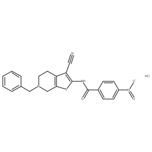 N-(6-benzyl-3-cyano-4,5,6,7-tetrahydrothieno[2,3-c]pyridin-2-yl)-4-nitrobenzamide hydrochloride结构式