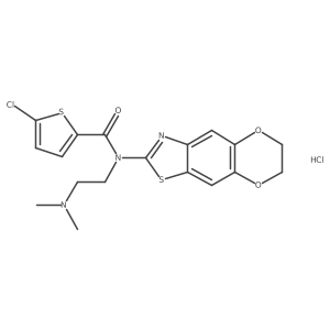 5-chloro-N-(6,7-dihydro-[1,4]dioxino[2',3':4,5]benzo[1,2-d]thiazol-2-yl)-N-(2-(dimethylamino)ethyl)thiophene-2-carboxamide hydrochloride结构式