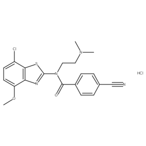 N-(7-chloro-4-methoxybenzo[d]thiazol-2-yl)-4-cyano-N-(2-(dimethylamino)ethyl)benzamide hydrochloride Structure
