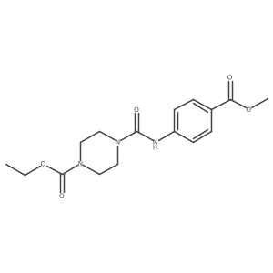 Ethyl 4-[[[4-(methoxycarbonyl)phenyl]amino]carbonyl]-1-piperazinecarboxylate Structure