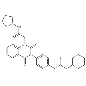 2-[3-{4-[2-(cyclohexylamino)-2-oxoethyl]phenyl}-2,4-dioxo-3,4-dihydroquinazolin-1(2H)-yl]-N-cyclopentylacetamide结构式