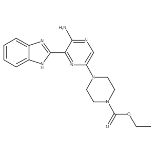ethyl 4-(5-amino-6-(1H-benzo[d]imidazol-2-yl)pyrazin-2-yl)piperazine-1-carboxylate Structure