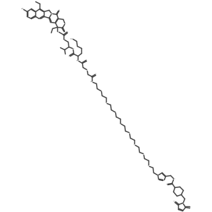 [2-[[6-amino-2-[[2-[2-[2-[2-[2-[2-[2-[2-[2-[2-[2-[4-[[[4-[(2,5-dioxopyrrol-1-yl)methyl]cyclohexanecarbonyl]amino]methyl]triazol-1-yl]ethoxy]ethoxy]ethoxy]ethoxy]ethoxy]ethoxy]ethoxy]ethoxy]ethylamino]-2-oxoethoxy]acetyl]amino]hexanoyl]amino]-3-methylbutyl] [(19S)-10,19-diethyl-7-hydroxy-14,18-dioxo-17-oxa-3,13-diazapentacyclo[11.8.0.02,11.04,9.015,20]henicosa-1(21),2,4(9),5,7,10,15(20)-heptaen-19-yl] carbonate Structure