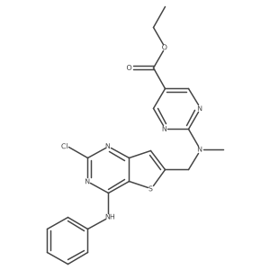 Ethyl 2-[(4-anilino-2-chlorothieno[3,2-d]pyrimidin-6-yl)methyl-methylamino]pyrimidine-5-carboxylate Structure