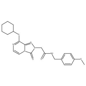 2-(8-(cyclohexylthio)-3-oxo-[1,2,4]triazolo[4,3-a]pyrazin-2(3H)-yl)-N-(4-methoxybenzyl)acetamide Structure