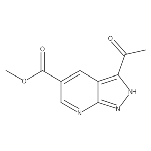 1H-Pyrazolo[3,4-b]pyridine-5-carboxylic acid, 3-acetyl-, methyl ester结构式
