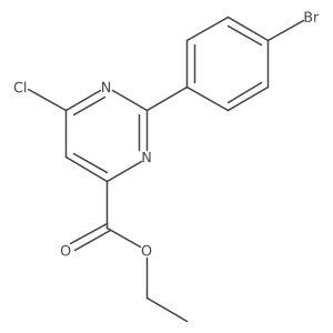 Ethyl 2-(4-bromophenyl)-6-chloropyrimidine-4-carboxylate结构式