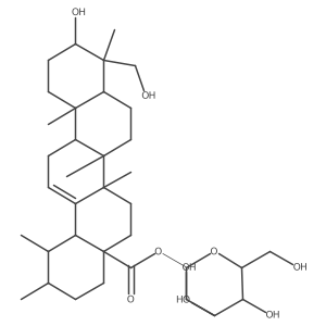 3beta,23-dihydroxyurs-12-en-28-oic acid 28-O-beta-D-glucopyranoside Structure