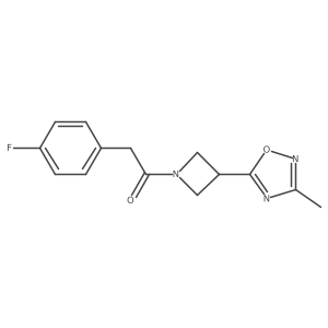 2-(4-Fluorophenyl)-1-(3-(3-methyl-1,2,4-oxadiazol-5-yl)azetidin-1-yl)ethanone Structure