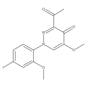 3-acetyl-1-(4-iodo-2-methoxyphenyl)-5-methoxypyridazin-4(1H)-one结构式