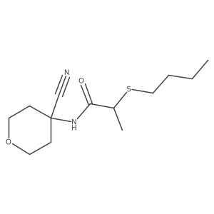2-Butylsulfanyl-N-(4-cyanooxan-4-yl)propanamide结构式