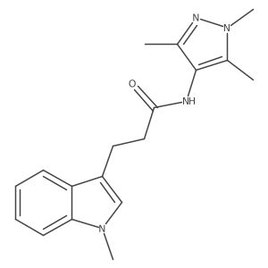 3-(1-methyl-1H-indol-3-yl)-N-(1,3,5-trimethyl-1H-pyrazol-4-yl)propanamide结构式